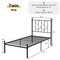 Costway Full/Qween/Twin Size Metal Platform Bed Frame Vintage Headboard Mattress Foundation Black